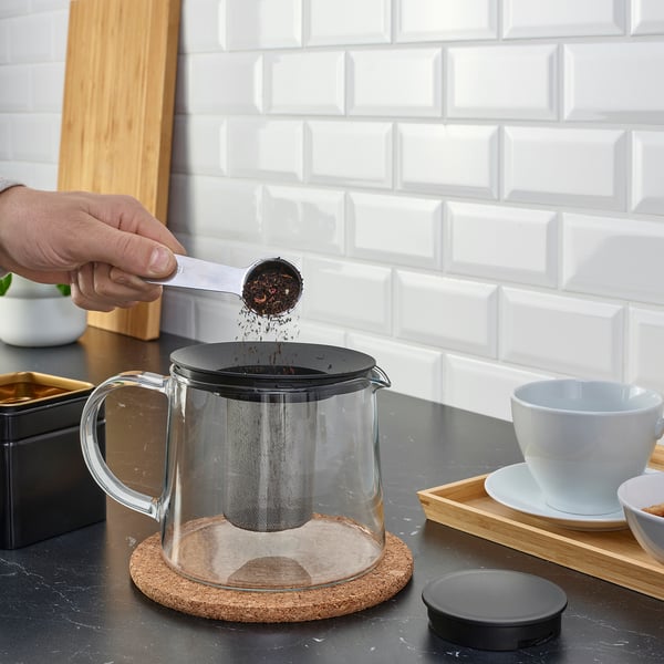 RIKLIG teapot, glass, 1.5 l