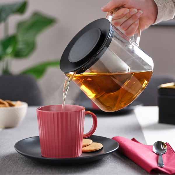 RIKLIG teapot, glass, 1.5 l