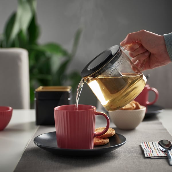 RIKLIG - RIKLIG Teapot, glass, 0.6 l