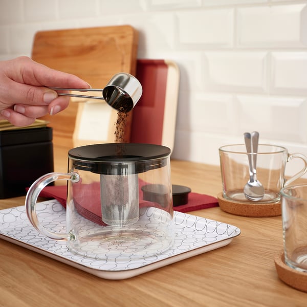 RIKLIG teapot, glass, 0.6 l