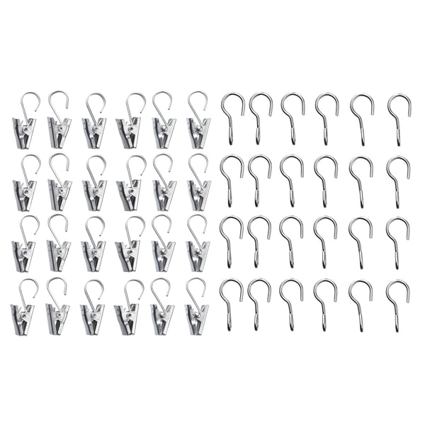 RIKTIG curtain hook with clip, 24 pack, 24 pack