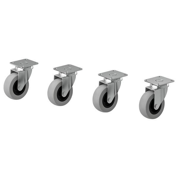 RILL castor, grey, 50 mm, 4 pack