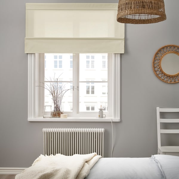 RINGBLOMMA - Roman blind, beige, 140x160 cm