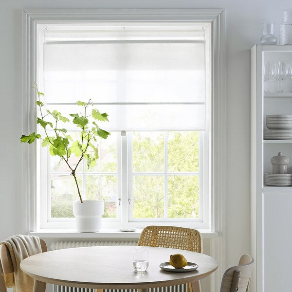 RINGBLOMMA - Roman blind, white, 80x160 cm