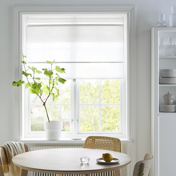 RINGBLOMMA Roman blind, white, 60x160 cm