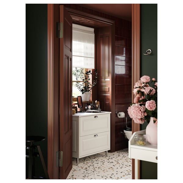 RINGBLOMMA Roman blind, white, 60x160 cm