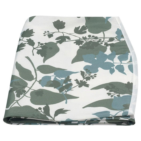 RINGBUK - Tablecloth, white green/blue/leaf, 150 cm