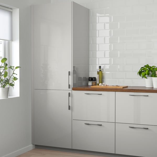 RINGHULT door, high-gloss light grey, 60x120 cm