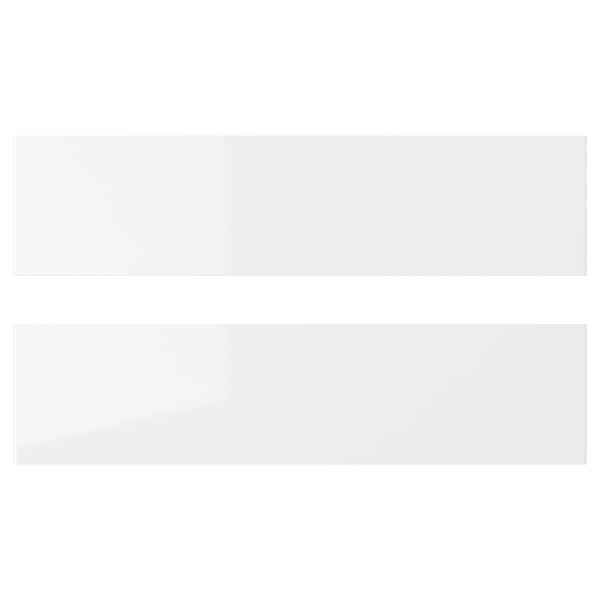 RINGHULT drawer front, high-gloss white, 40x10 cm, 2 pack