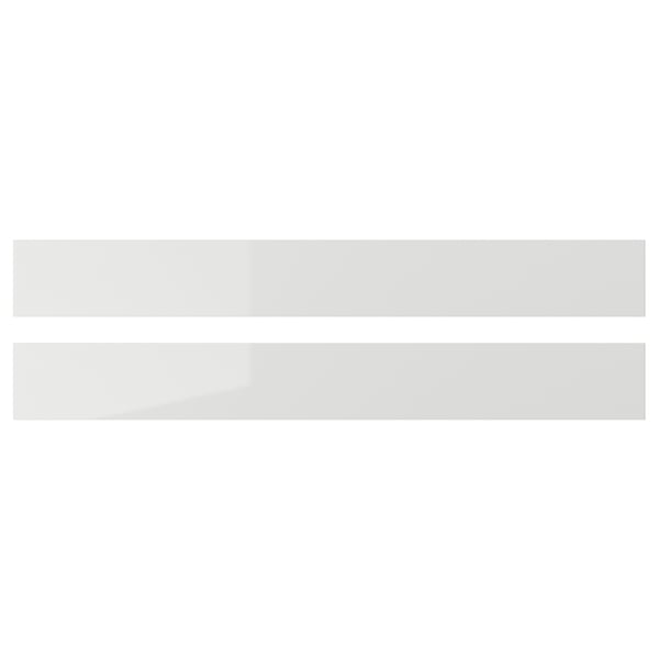 RINGHULT drawer front, high-gloss light grey, 80x10 cm, 2 pack