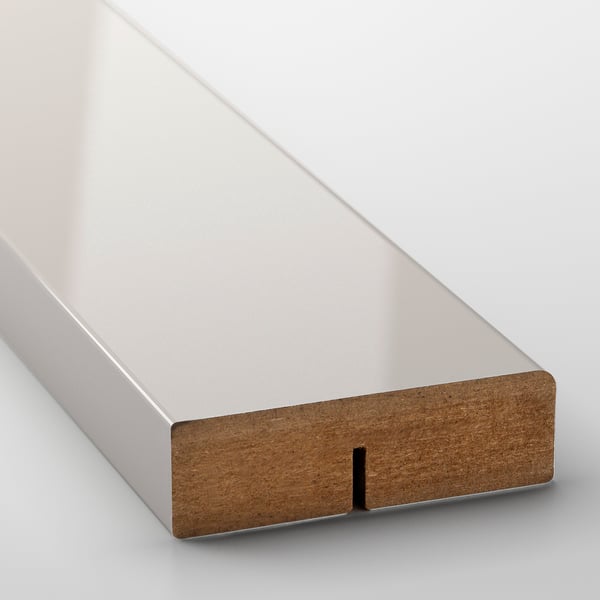 RINGHULT rounded deco strip/moulding, high-gloss light grey, 221 cm