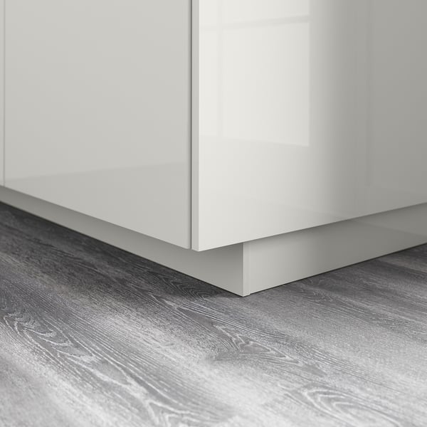 RINGHULT plinth, high-gloss light grey, 220x8 cm
