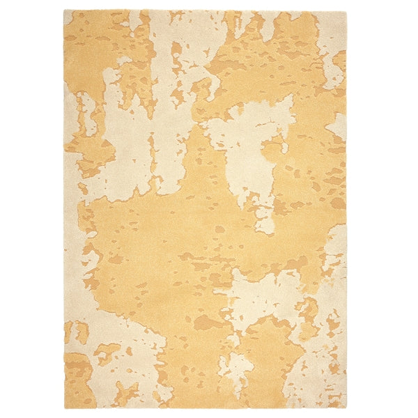 RINGKLOCKA - Carpet, short pile, yellow/off-white,160x230 cm