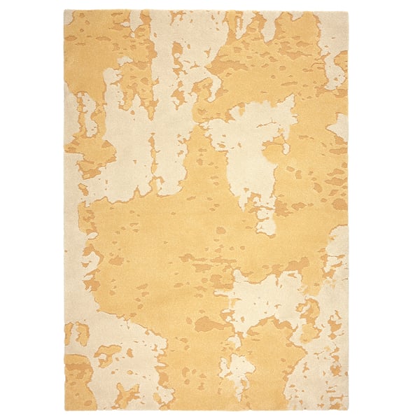 RINGKLOCKA rug, low pile, yellow/off-white, 160x230 cm