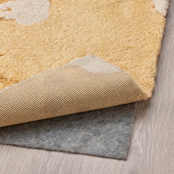Ikea RINGKLOCKA - Rug, low pile, yellow/off-white, 160x230 cm