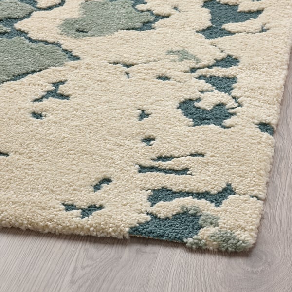 RINGKLOCKA - RINGKLOCKA Rug, low pile, green/off-white, 160x230 cm