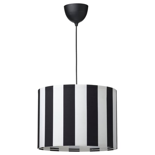 RINGSTA / HAVSDJUP hanging lamp, black/white, 42 cm