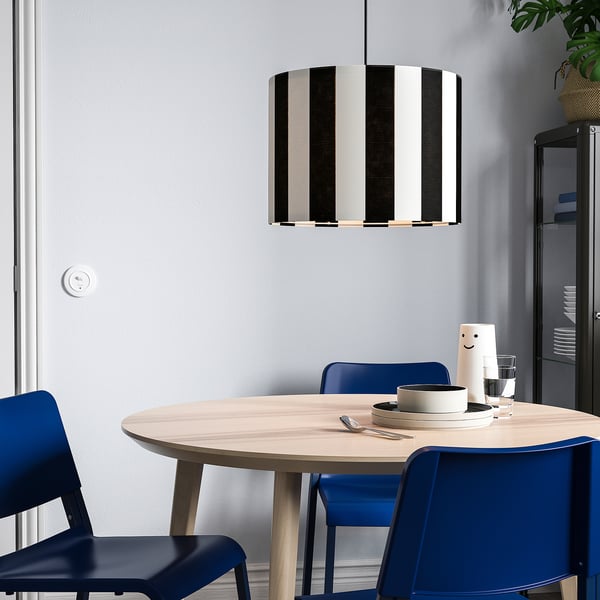 RINGSTA lamp shade, black/white, 42 cm