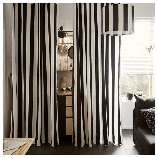 RINGSTA lamp shade, black/white, 42 cm