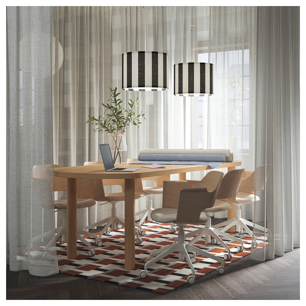 RINGSTA lamp shade, black/white, 42 cm