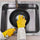 RINNIG - RINNIG Cleaning gloves, bright yellow/off-white, S