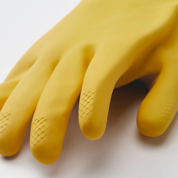 RINNIG - RINNIG Cleaning gloves, bright yellow/off-white, S