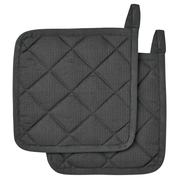 RINNIG pot holder, grey, 21x21 cm, 2 pack