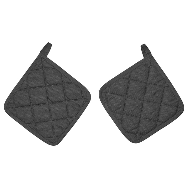 RINNIG pot holder, grey, 21x21 cm, 2 pack