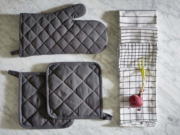 RINNIG - RINNIG Pot holder, grey, 21x21 cm