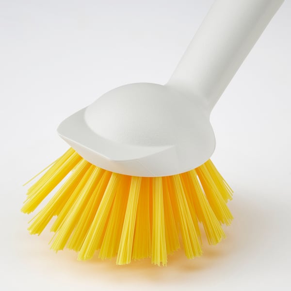 RINNIG - RINNIG Dish-washing brush, bright yellow/off-white