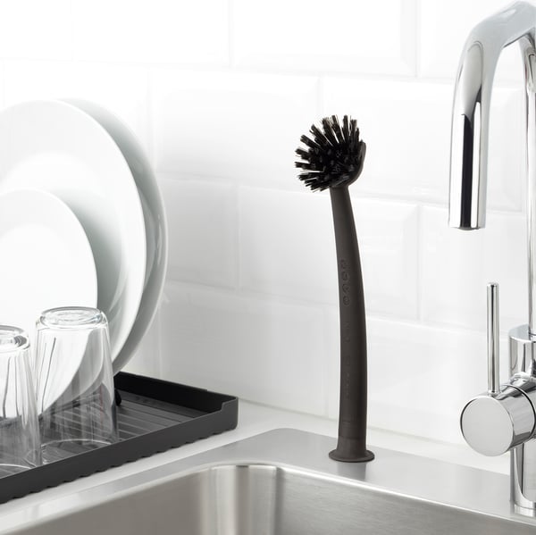 RINNIG dish-washing brush, grey