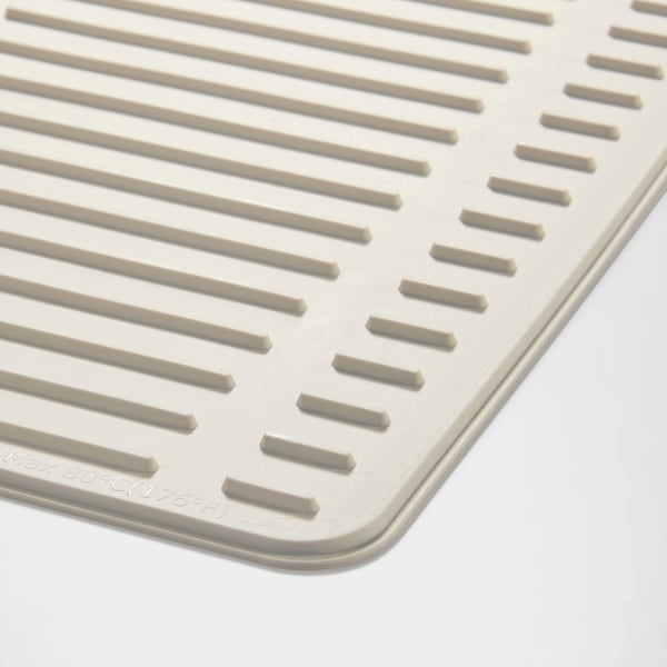 RINNIG dish drying mat, beige, 51x42 cm