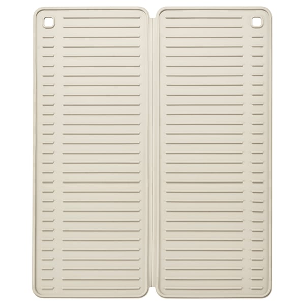 RINNIG dish drying mat, beige, 51x42 cm
