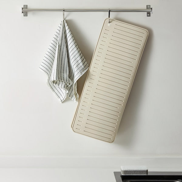 RINNIG dish drying mat, beige, 51x42 cm
