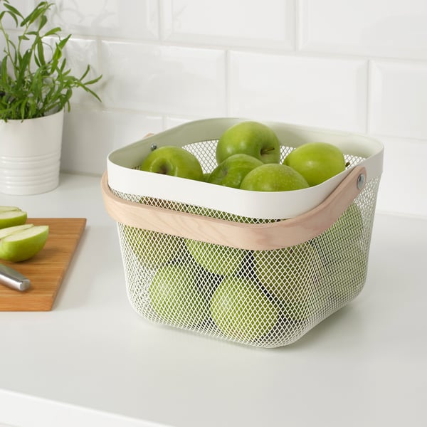 RISATORP basket, white, 25x26x18 cm