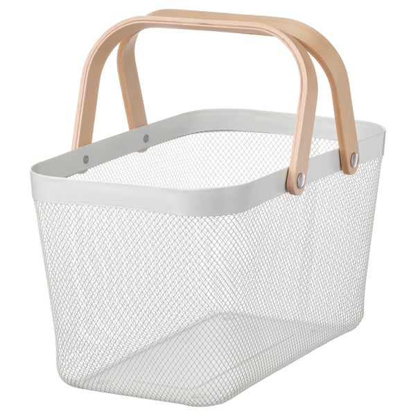 RISATORP basket, white, 27x42x23 cm