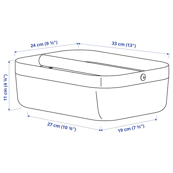 RISATORP - Basket with compartments, white, 33x24x11 cm