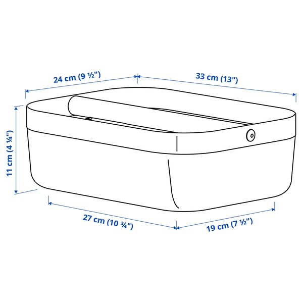 RISATORP basket with compartments, white, 33x24x11 cm