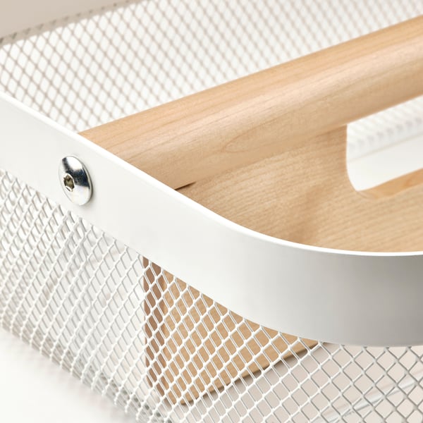 RISATORP basket with compartments, white, 33x24x11 cm