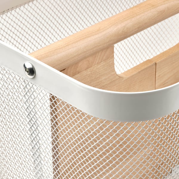 RISATORP basket with compartments, white, 33x24x23 cm