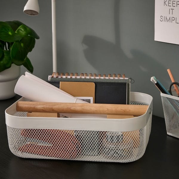 Ikea RISATORP - Basket with compartments, white, 33x24x11 cm