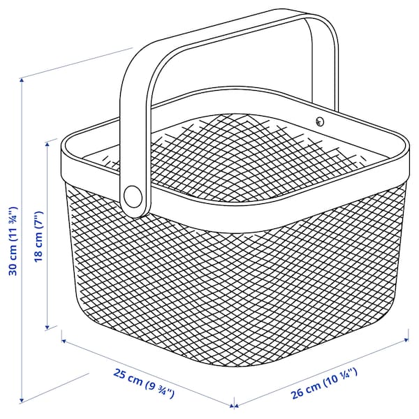 RISATORP - Basket, light yellow, 25x26x18 cm