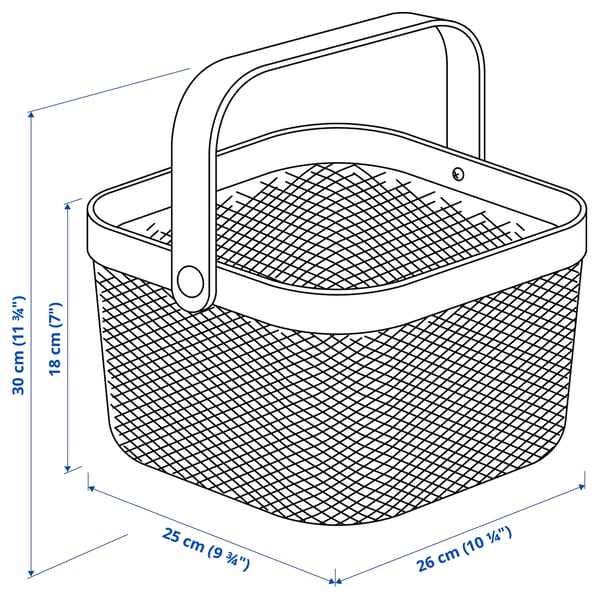 RISATORP - RISATORP Basket, dark grey, 25x26x18 cm