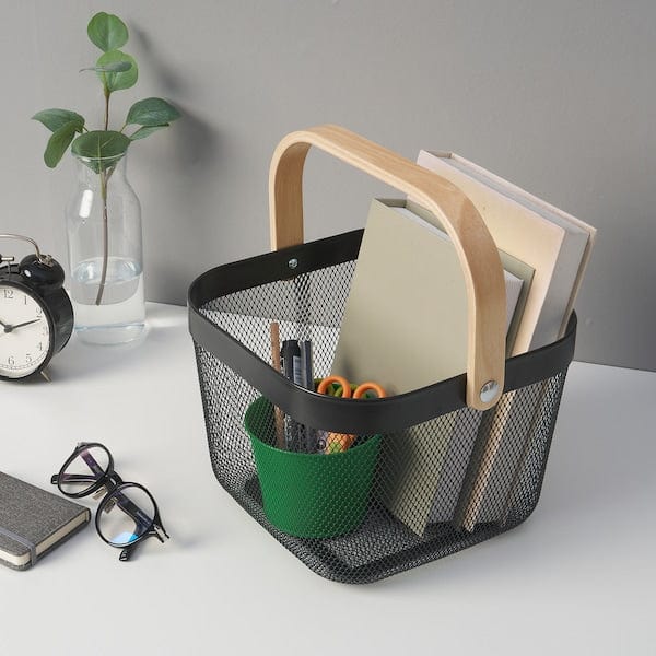 Ikea RISATORP - Basket, dark grey, 25x26x18 cm