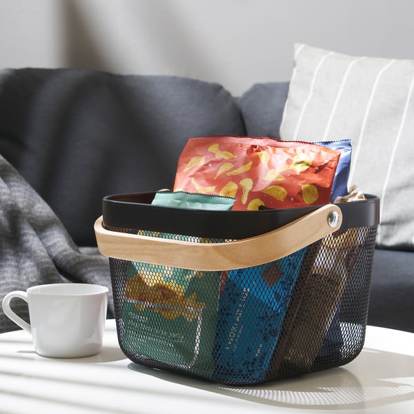 RISATORP basket, dark grey, 25x26x18 cm