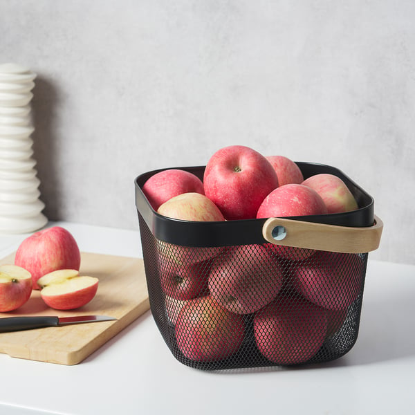RISATORP basket, dark grey, 25x26x18 cm