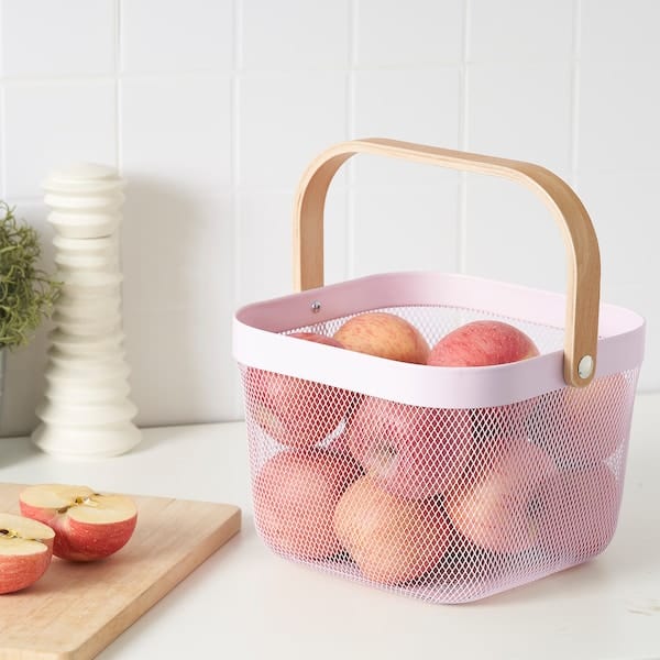 Ikea RISATORP - Basket, pink,25x26x18 cm