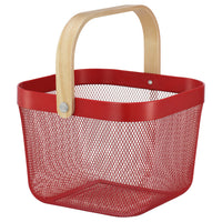 RISATORP basket, bright red, 25x26x18 cm