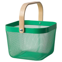 RISATORP - Basket, dark green,25x26x18 cm