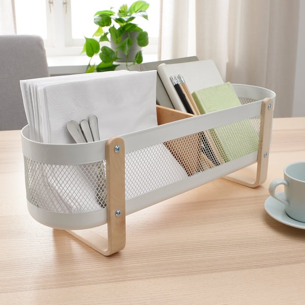 RISATORP desk organiser, white, 50x16x17 cm